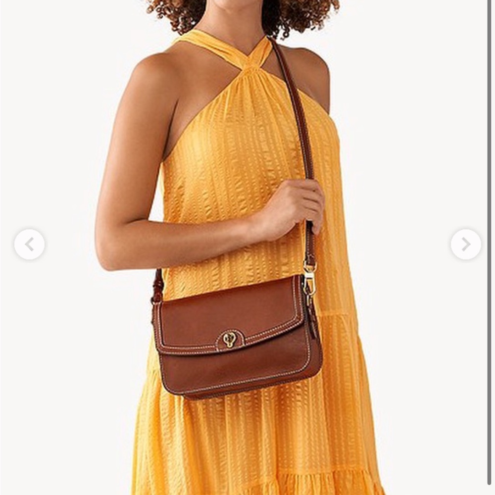 Fossil  Cow Hide Leather Flap Crossbody